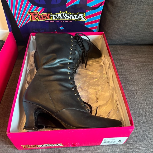 Funtasma Black Lace-Up Women's Boots Witchy/Victorian 10M - Picture 2 of 7